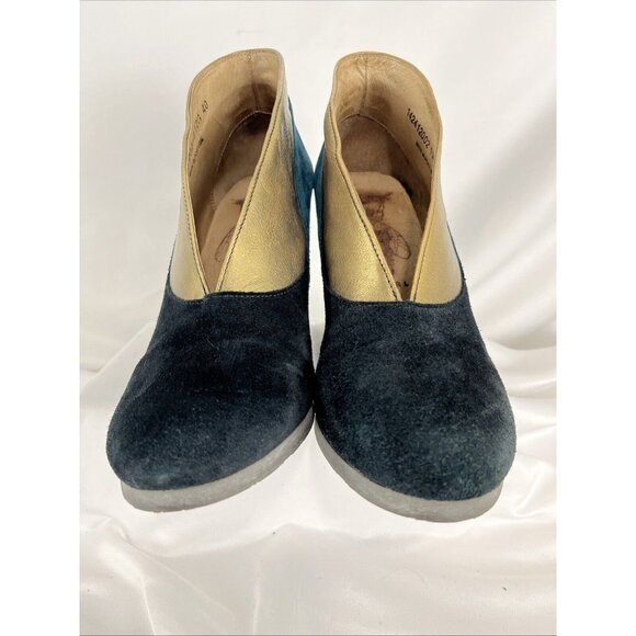 Fly London Metallic and Suede Wedge Heel Booties Womens EU Size 40 - Picture 5 of 11